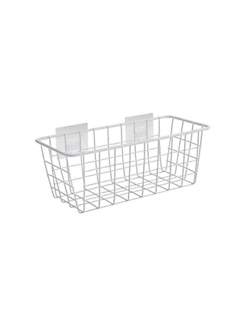 Wall-Mounted Storage Basket White 28x11x12centimeter