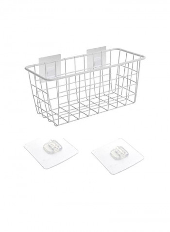 Wall-Mounted Storage Basket White 28x11x12centimeter