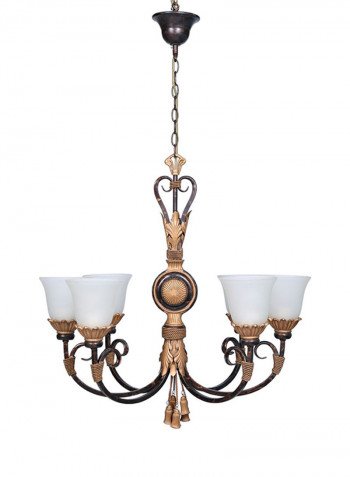 Metal Chandelier Gold/White 65x60centimeter