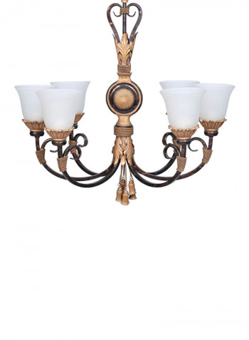 Metal Chandelier Gold/White 65x60centimeter