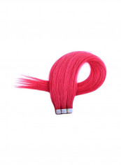 20-Piece Silky Straight Hair Extension Pink 24inch