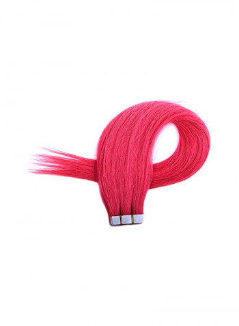 20-Piece Silky Straight Hair Extension Pink 24inch
