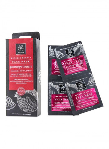 Pack Of 6 Express Beauty Face Masks With Pomegranate