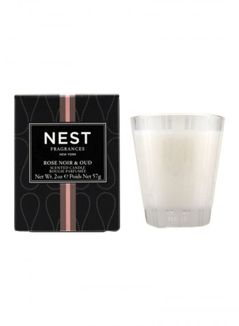 Rose Noir And Oud Scented Candle White 2ounce