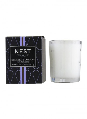 Scented Candle - Cedar Leaf And Lavender White 2ounce