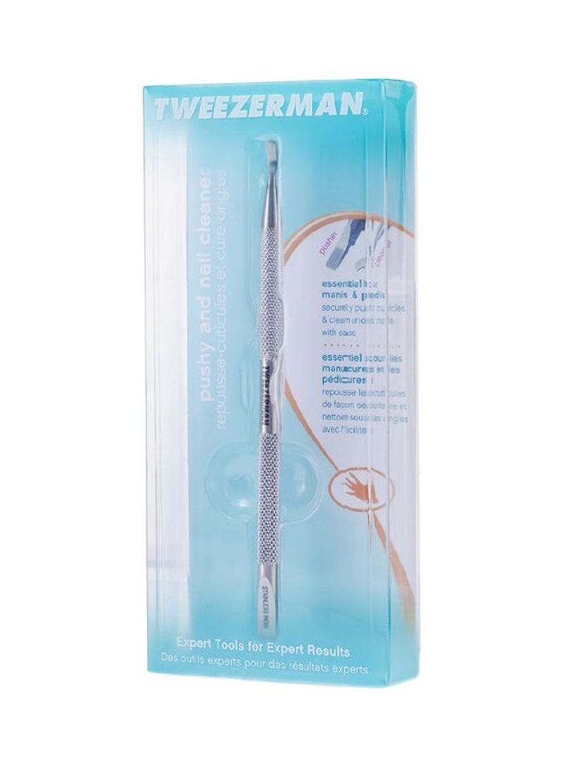 Cuticle Pusher And Nail Cleaner Silver