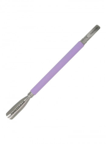 Dual Sided Pushy Cuticle Pusher أرجواني / فضي