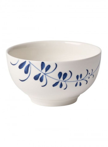 4-Piece Old Luxembourg Brindille Printed Porcelain Bowl White/Blue 2.6L