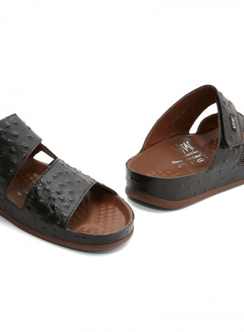 Leather Arabic Sandals Black