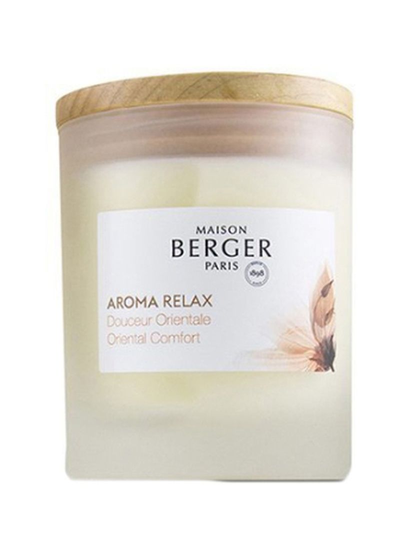 Aroma Relax Vegetal Scented Candle - Oriental Comfort Beige 6.3ounce