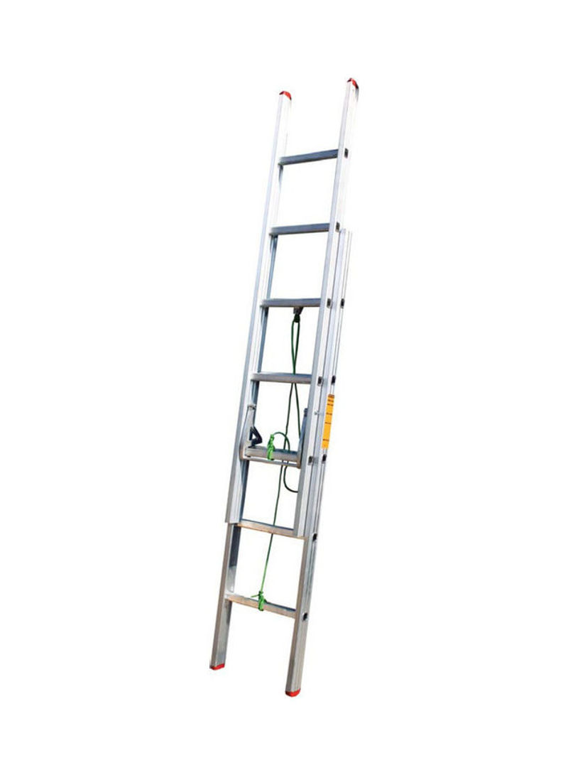 Aluminium Straight Double Extension Ladder Silver 393.5x12x40cm