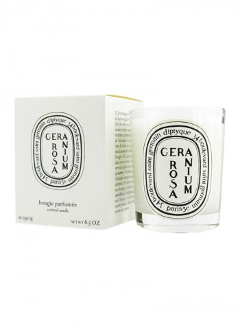 Geranium Rosa Scented Candle White 6.5ounce