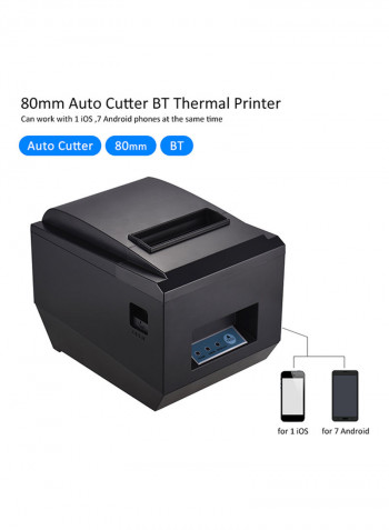 Auto Cutter Bluetooth Thermal Printer 18.9 x 14.4 x 14centimeter Black