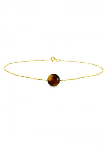 18 Karat Gold Tiger Eye Bracelet