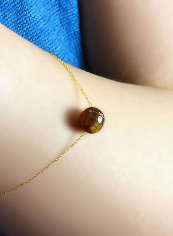 18 Karat Gold Tiger Eye Bracelet
