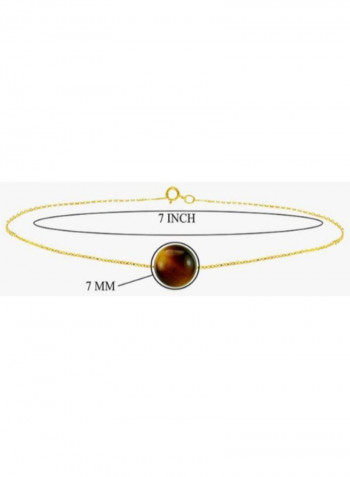18 Karat Gold Tiger Eye Bracelet
