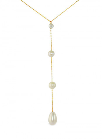 18 Karat Gold Gradual Pearl Pendant Necklace