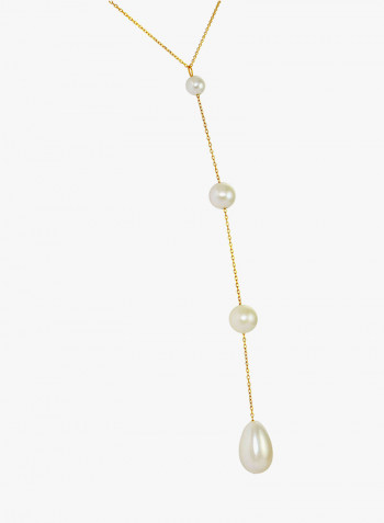 18 Karat Gold Gradual Pearl Pendant Necklace