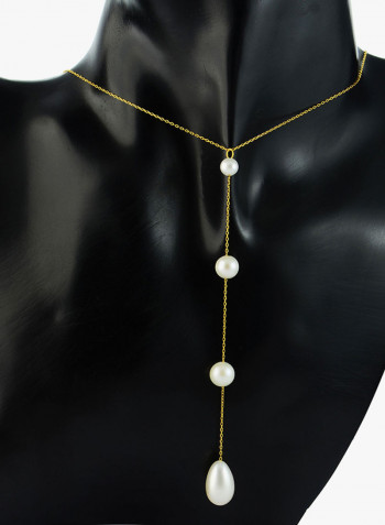 18 Karat Gold Gradual Pearl Pendant Necklace