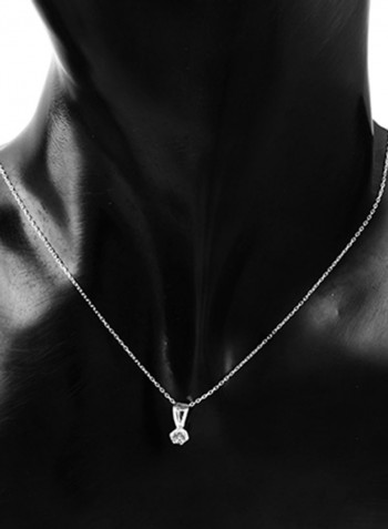 18K Gold Cubic Zircon Solitaire Necklace