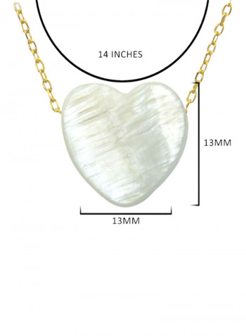 10k Gold Heart Shape Mother Of Pearl Necklace