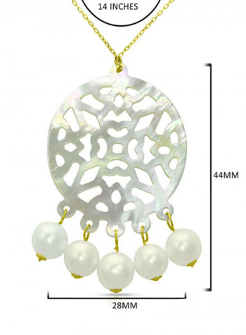 18 Karat Gold Mother Of Pearl Chandelier Necklace