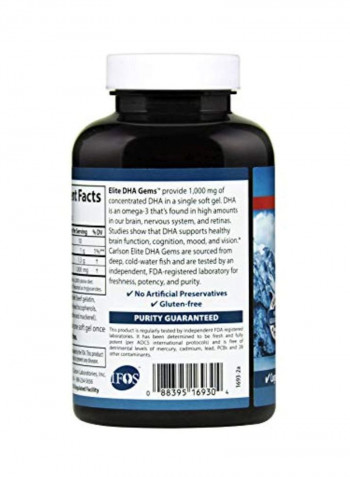 Elite DHA Gems 1000mg DHA Dietary Supplement - 120 Softgels