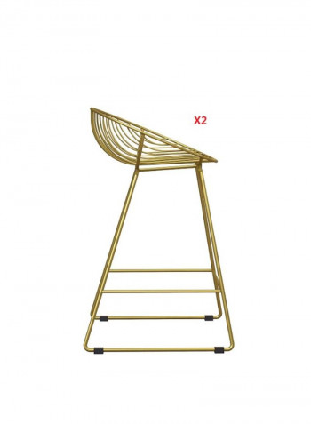 Pack Of 2 Multi Purpose High Stool Rose Gold 75centimeter