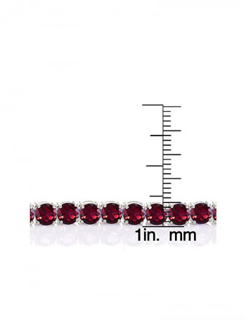 925 Sterling Silver Ruby Studded Tennis Bracelet