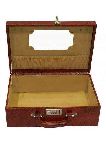 Leather Perfume Storage Box Red 14.3x5inch