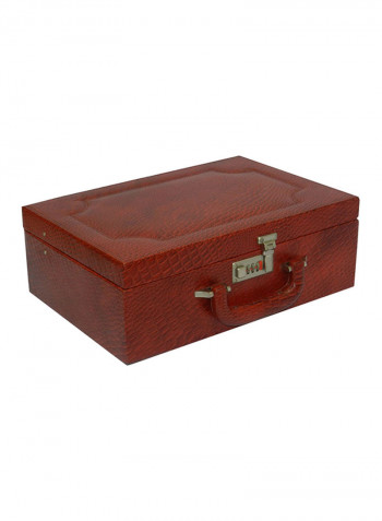 Leather Perfume Storage Box Red 14.3x5inch