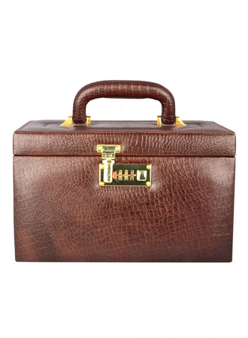 3-Tray Leather Jewelry Box