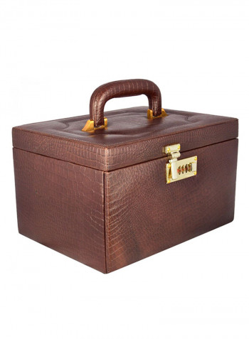 3-Tray Leather Jewelry Box