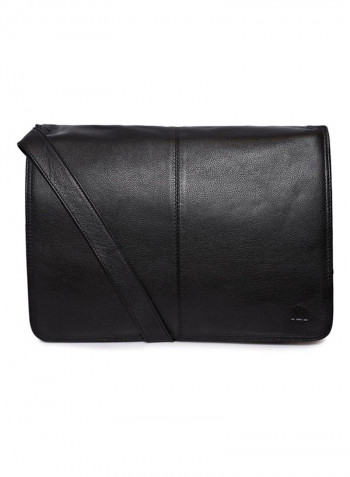 Leather Stitch Detailed Crossbody Bag Black