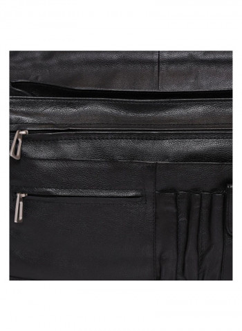 Leather Stitch Detailed Crossbody Bag Black