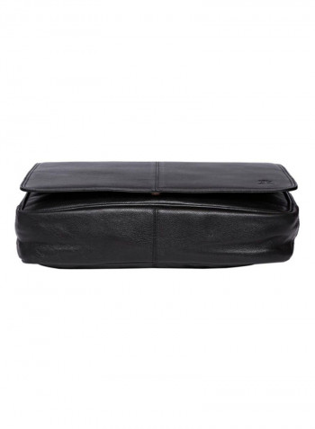 Leather Stitch Detailed Crossbody Bag Black