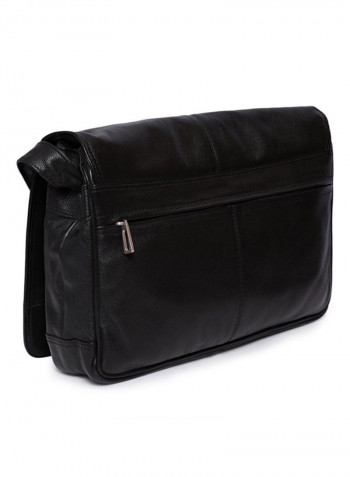 Leather Stitch Detailed Crossbody Bag Black