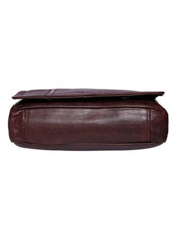Leather Stitch Detailed Crossbody Bag Brown