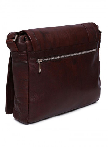 Leather Stitch Detailed Crossbody Bag Brown
