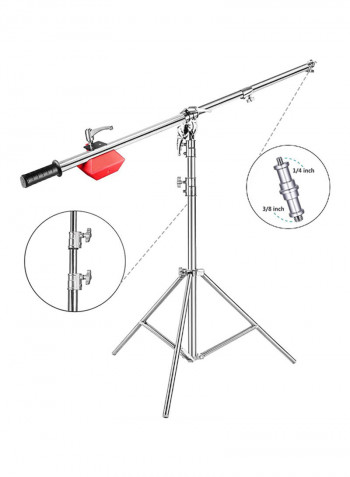 L2188 Stainless Steel Boom Light Stand Black/Red