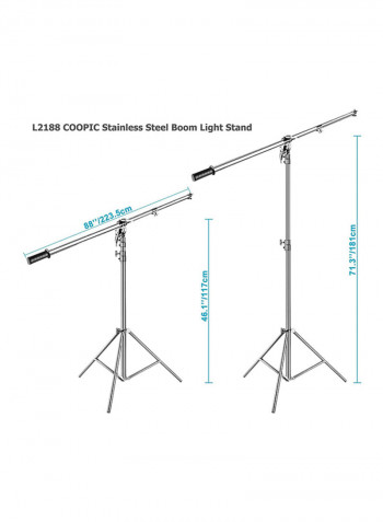 L2188 Stainless Steel Boom Light Stand Black/Red