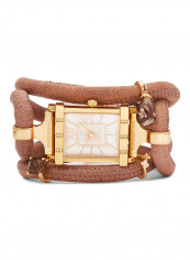 Women's Fabric Analog Wrist Watch143 GWW BROWN-SMOKEY QUARTZ