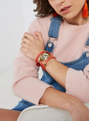 Women's Fabric Analog Wrist Watch147 GWBL CORAL HERAT