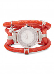 Women's Fabric Analog Wrist Watch300 SWBL CORAL FLOWER