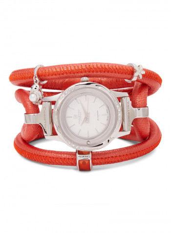 Women's Fabric Analog Wrist Watch300 SWBL CORAL FLOWER