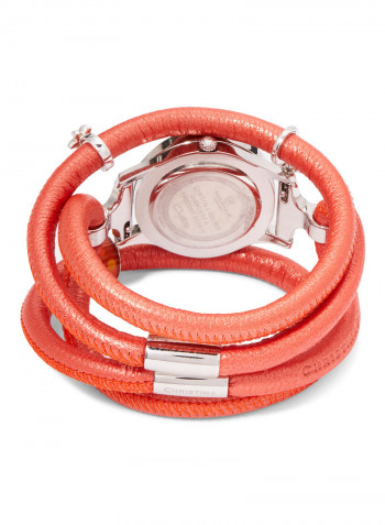 Women's Fabric Analog Wrist Watch300 SWBL CORAL FLOWER