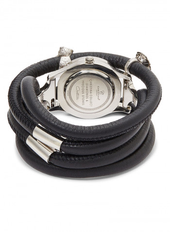 Women's Fabric Analog Wrist Watch300 SWBLN BLACK MOP