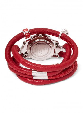 Women's Fabric Analog Wrist Watch300 SWBLN LOVE RED HEART CAGE