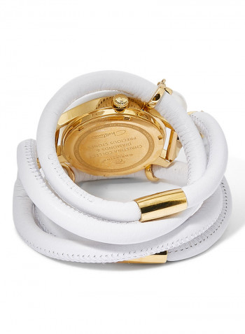 Women's Fabric Analog Wrist Watch308 GWW WHITE PEARL