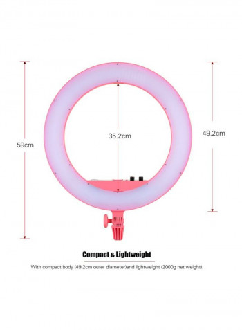 LED Ring Light 59x49.2x4centimeter Pink